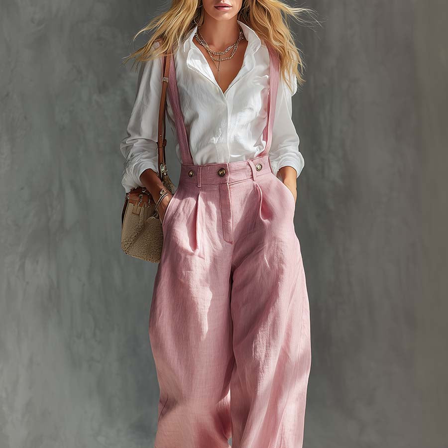 Women's Effortless Wide Leg Suspender Overalls
