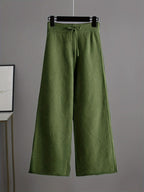 Women's Ribbed Knit Sweater and Wide-Leg Pants Set
