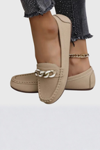 Women's Chain Detail Slip On Loafers