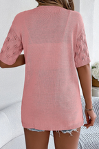 Women Short Sleeve Crochet Cardigan