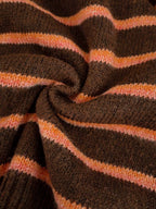 Women's Oversized Striped Knit Button Cardigan