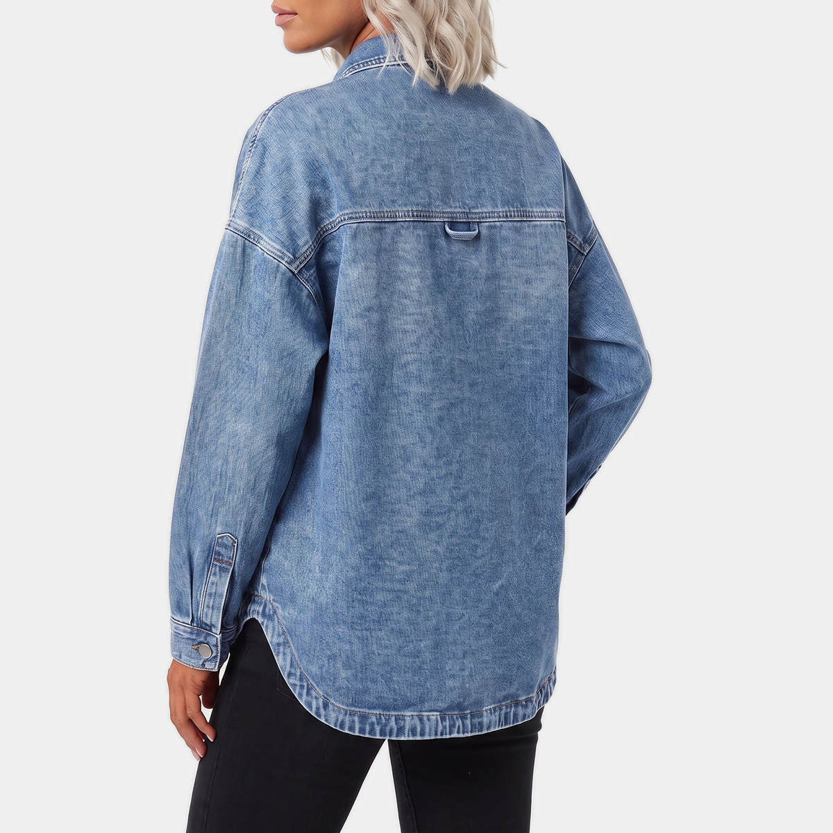 Women's Oversized Washed Denim Jacket