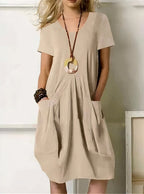 Women's Effortless Relaxed A-Line Casual Midi Dress