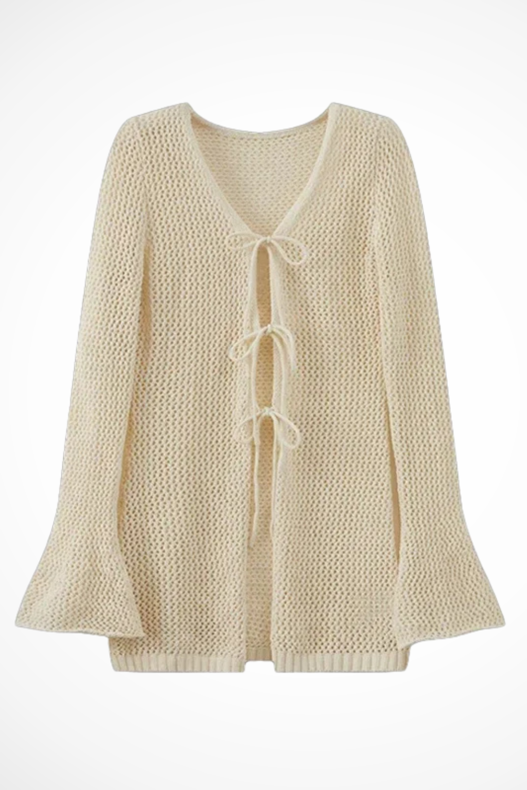Women Crochet Cover Up Bell Sleeve Cardigan