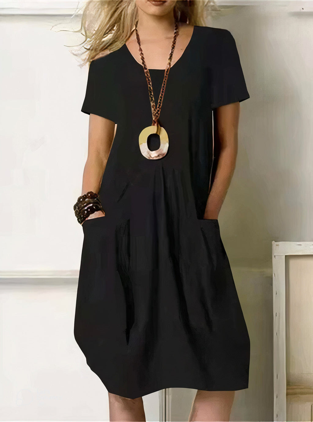 Women's Effortless Relaxed A-Line Casual Midi Dress