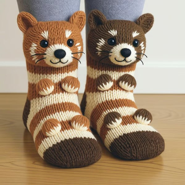 Women's Cute Animal Pattern Non-Slip Cozy Socks