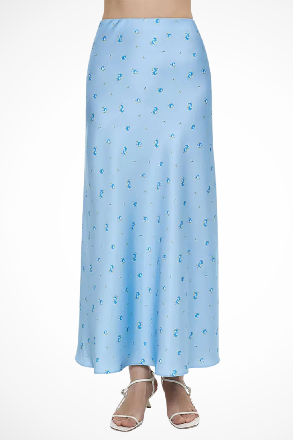 Flora | Women Floral Print Satin Bias Cut Maxi Skirt