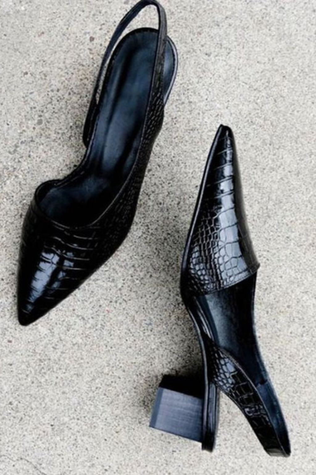 Women Low Heel Slingback Pointed Toe Pumps