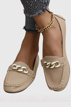 Women's Chain Detail Slip On Loafers