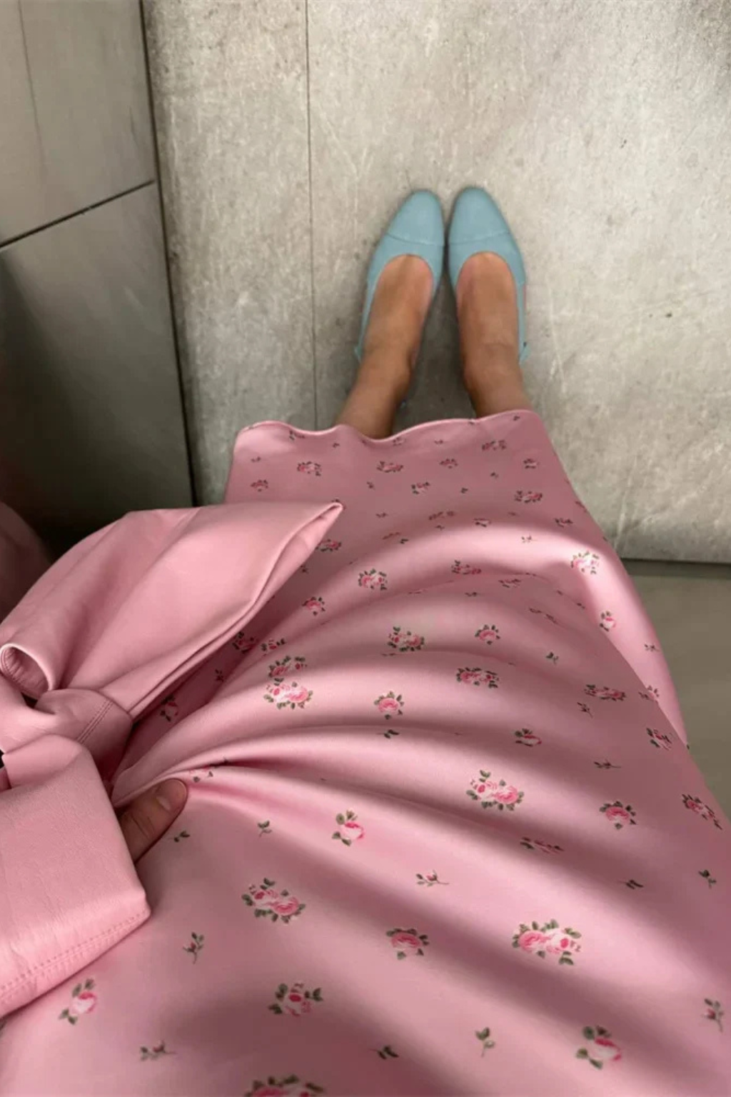Flora | Women Floral Print Satin Bias Cut Maxi Skirt