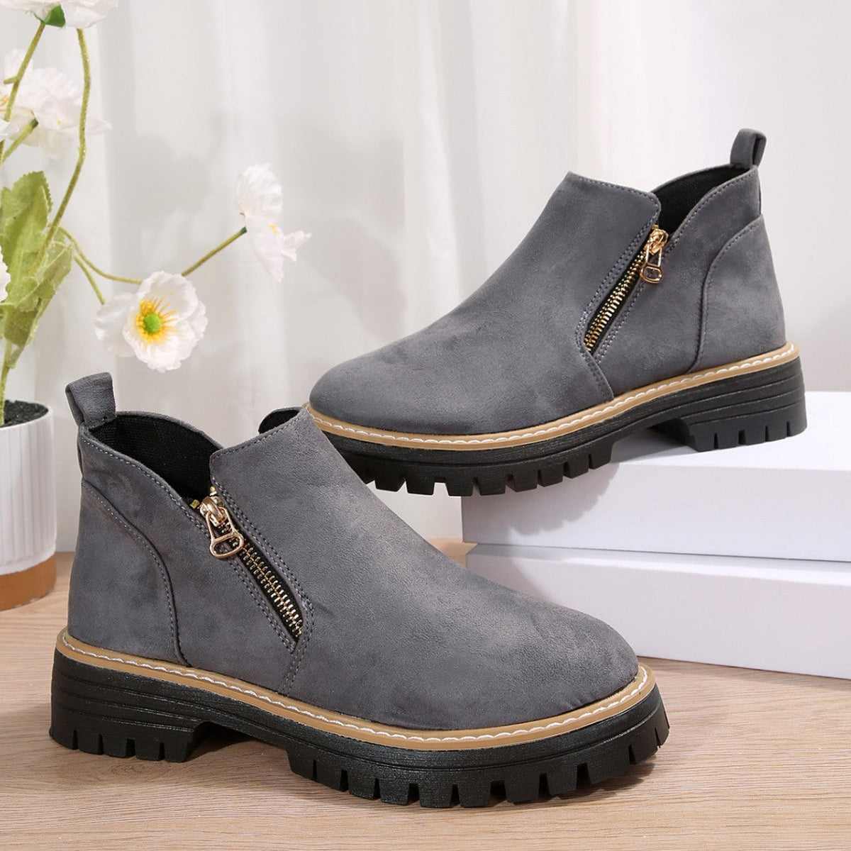 Women's Orthopedic PU Leather Ankle Boots