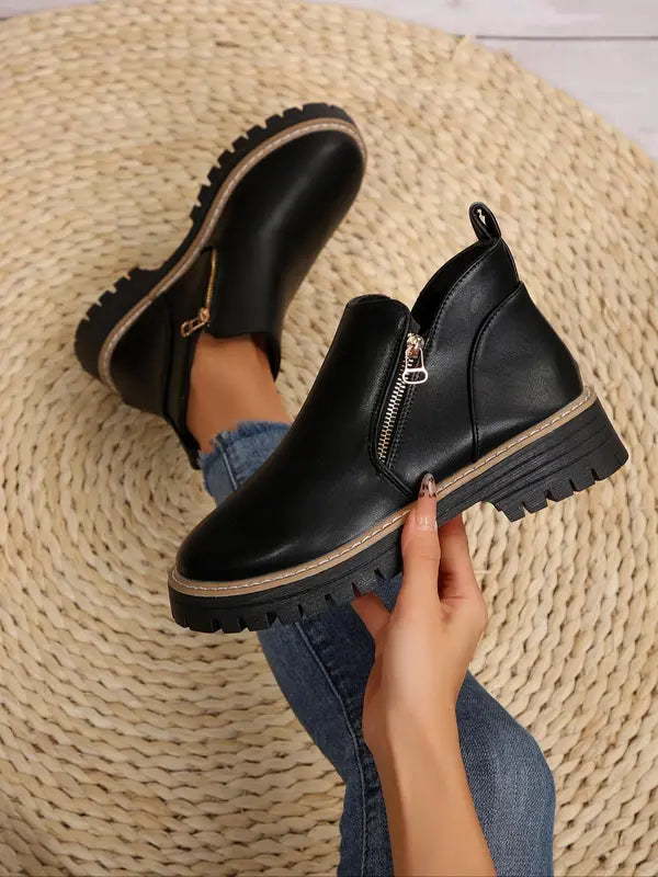 Women's Orthopedic PU Leather Ankle Boots