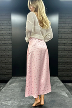 Flora | Women Floral Print Satin Bias Cut Maxi Skirt