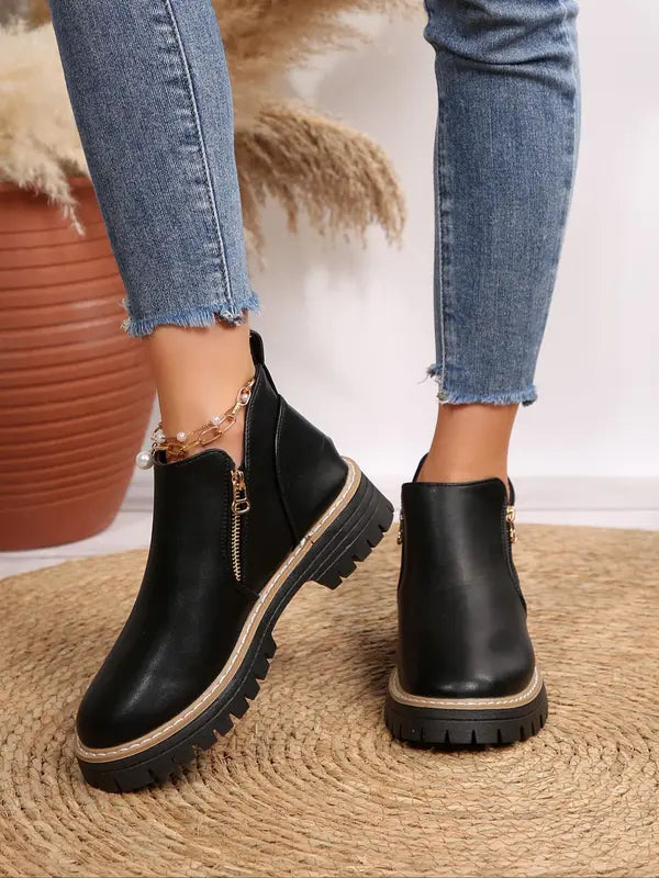 Women's Orthopedic PU Leather Ankle Boots