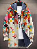 Women's Bohemian Patchwork Fleece-Lined Hooded Coat