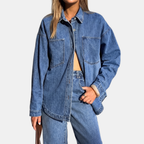 Women's Oversized Washed Denim Jacket