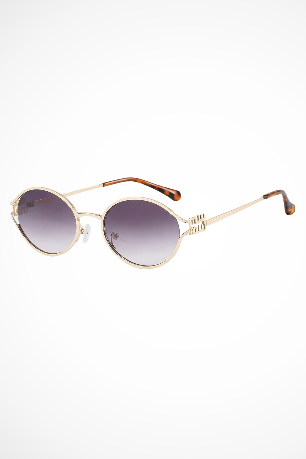 Women's Small Oval Gold Metal Frame Sunglasses