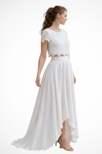 Women's Lace Top Maxi Skirt Wedding Guest Bridal Set
