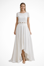 Women's Lace Top Maxi Skirt Wedding Guest Bridal Set