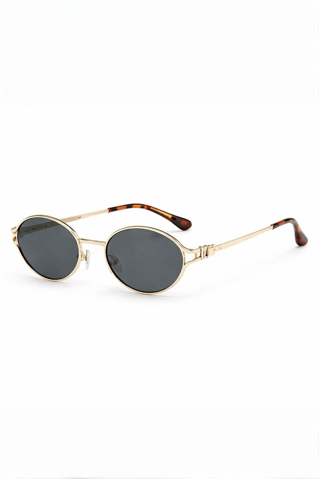Women's Small Oval Gold Metal Frame Sunglasses