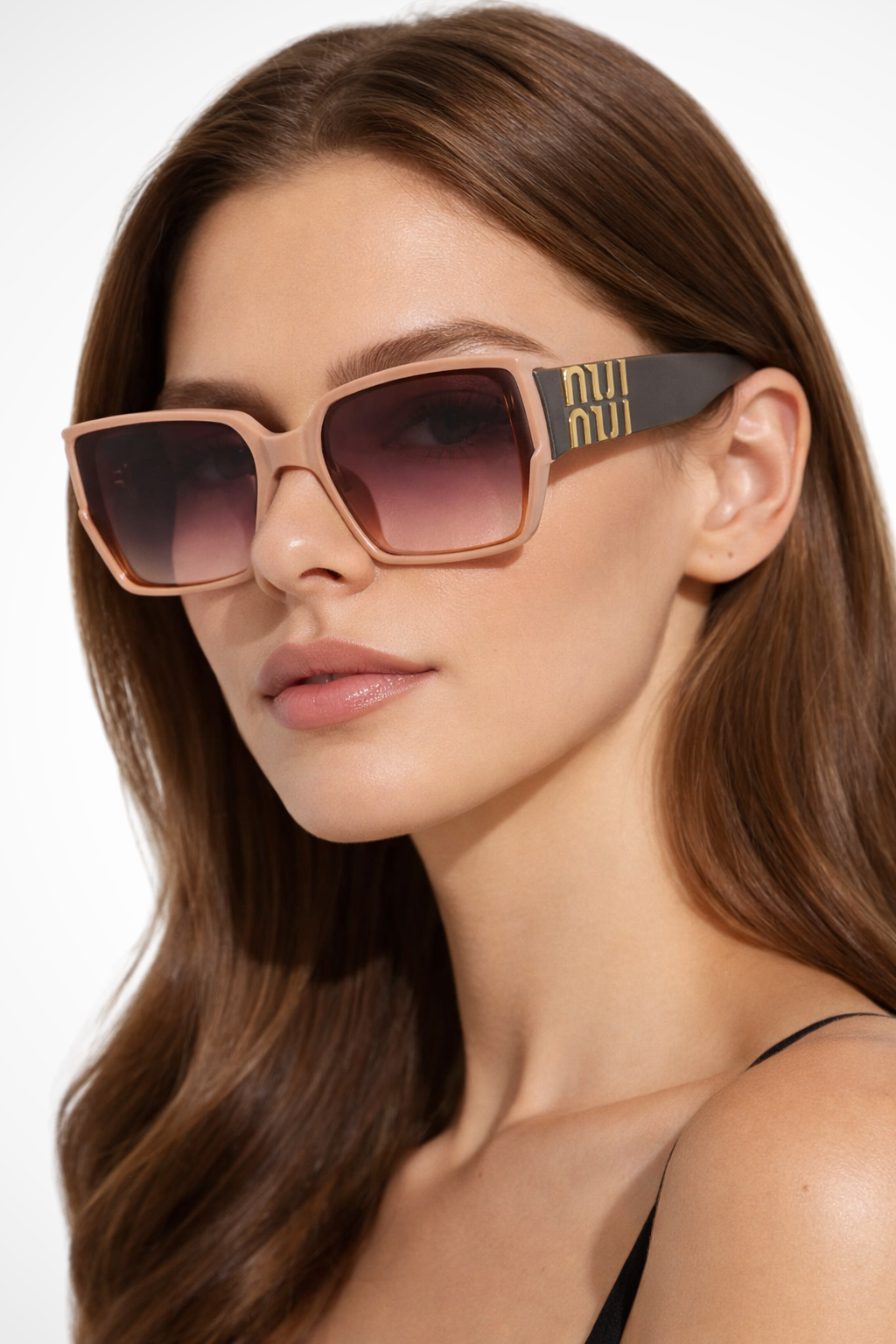 Women's Oversized Square Gold Detail Sunglasses