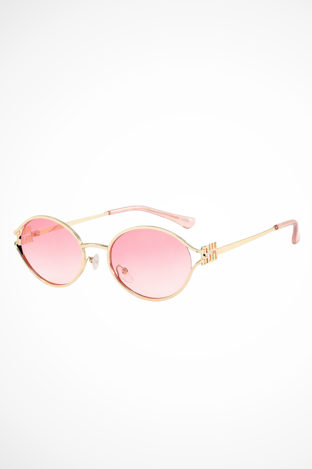 Women's Small Oval Gold Metal Frame Sunglasses