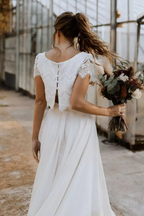 Women's Lace Top Maxi Skirt Wedding Guest Bridal Set