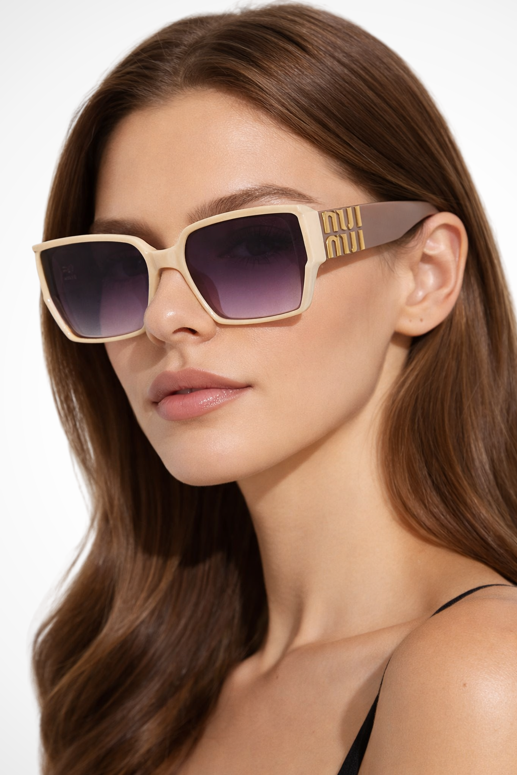 Women's Oversized Square Gold Detail Sunglasses