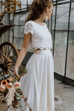 Women's Lace Top Maxi Skirt Wedding Guest Bridal Set