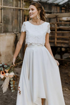 Women's Lace Top Maxi Skirt Wedding Guest Bridal Set