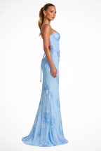 Women's Corset Floral Embroidered Wedding Guest Maxi Dress