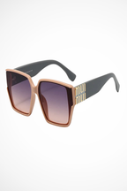Women's Oversized Square Gold Detail Sunglasses