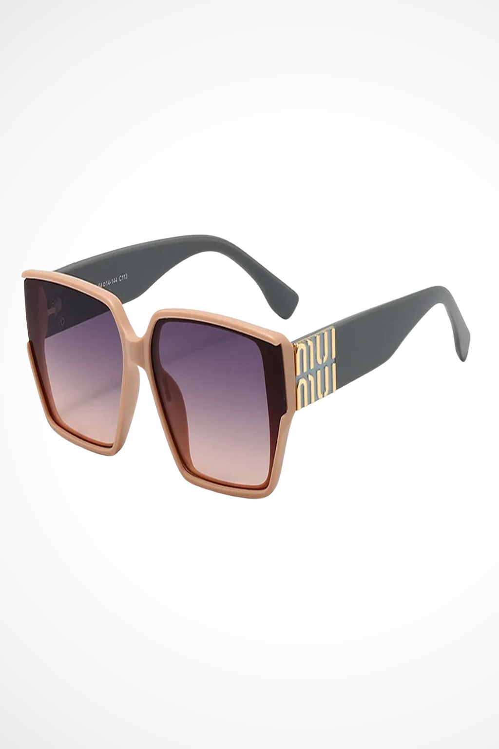 Women's Oversized Square Gold Detail Sunglasses
