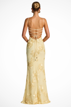 Women's Corset Floral Embroidered Wedding Guest Maxi Dress