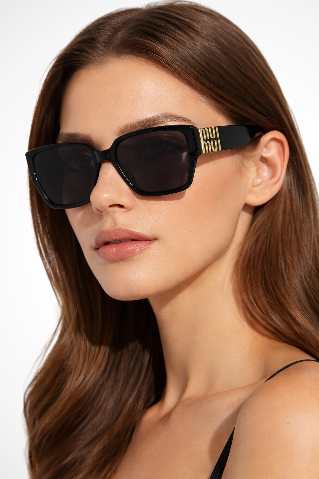 Women's Oversized Square Gold Detail Sunglasses