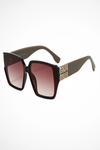 Women's Oversized Square Gold Detail Sunglasses