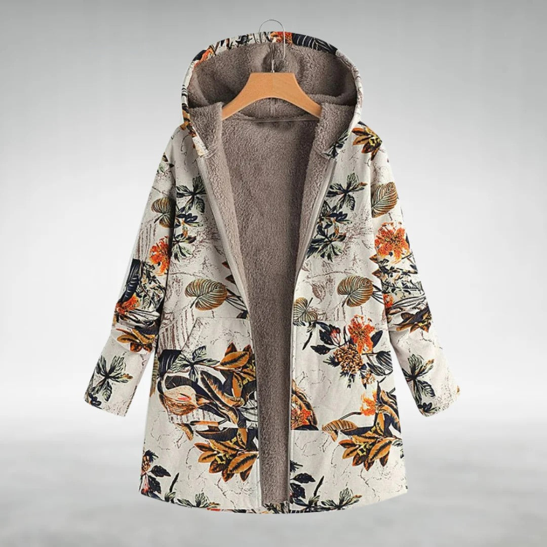 Women's Floral Print Fleece Jacket