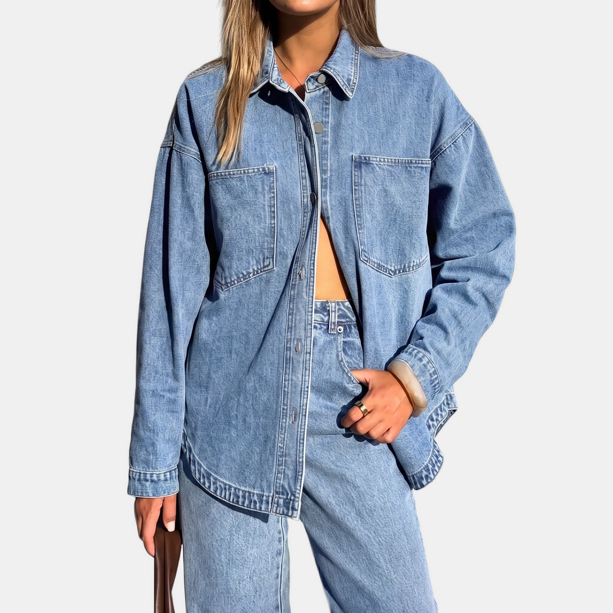 Women's Oversized Washed Denim Jacket