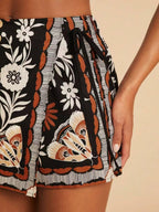 Women's Floral Print Side Tie Culottes