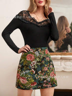 Women's High Waist Retro A-Line Mini Skirt
