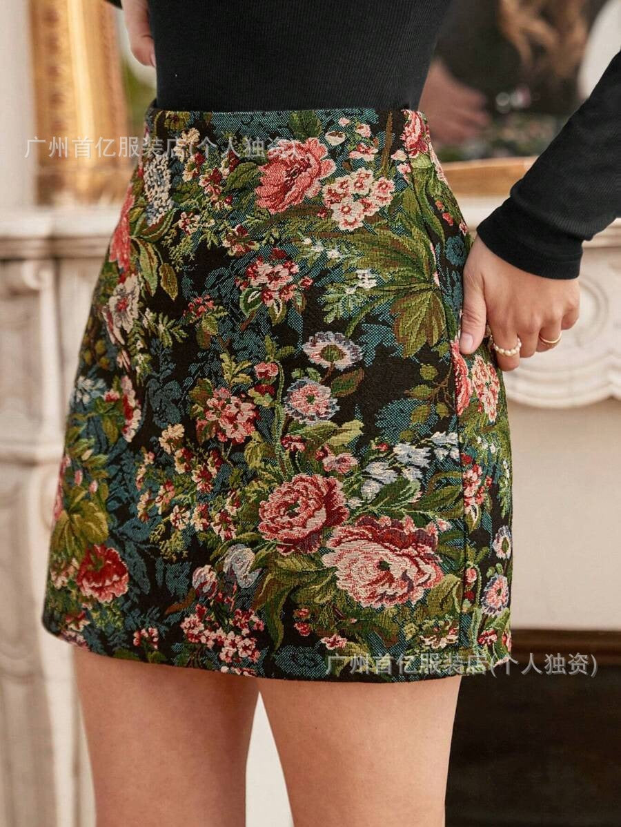 Women's High Waist Retro A-Line Mini Skirt