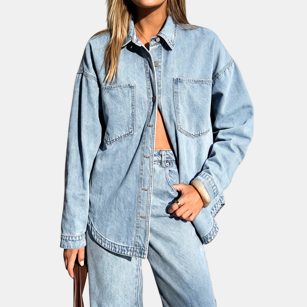 Women's Oversized Washed Denim Jacket