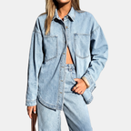Women's Oversized Washed Denim Jacket