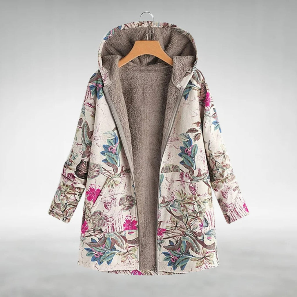 Women's Floral Print Fleece Jacket