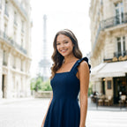 Women's Fit & Flare Mini Dress with Ruffle Straps