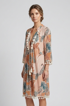 Women’s Dress with V-Neck and Ruffle Trim