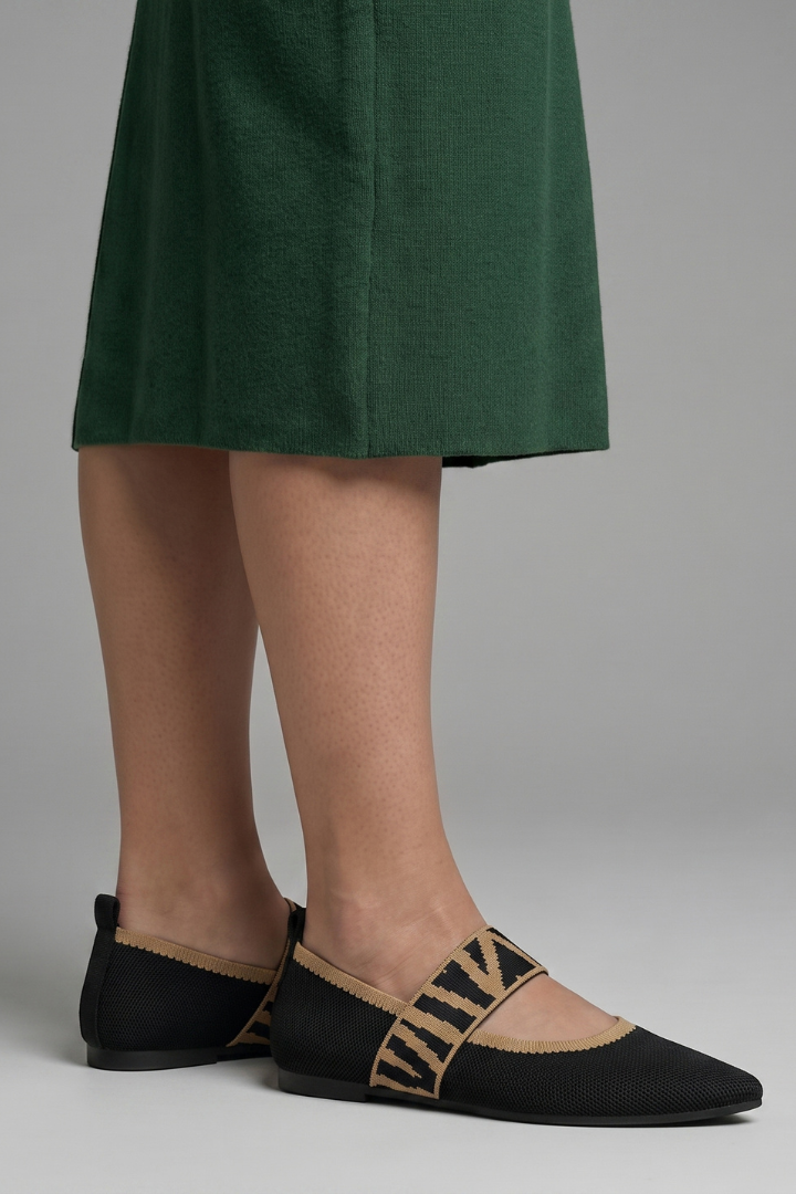 Women's Cozy Knit Texture Mary Jane Flat Shoes