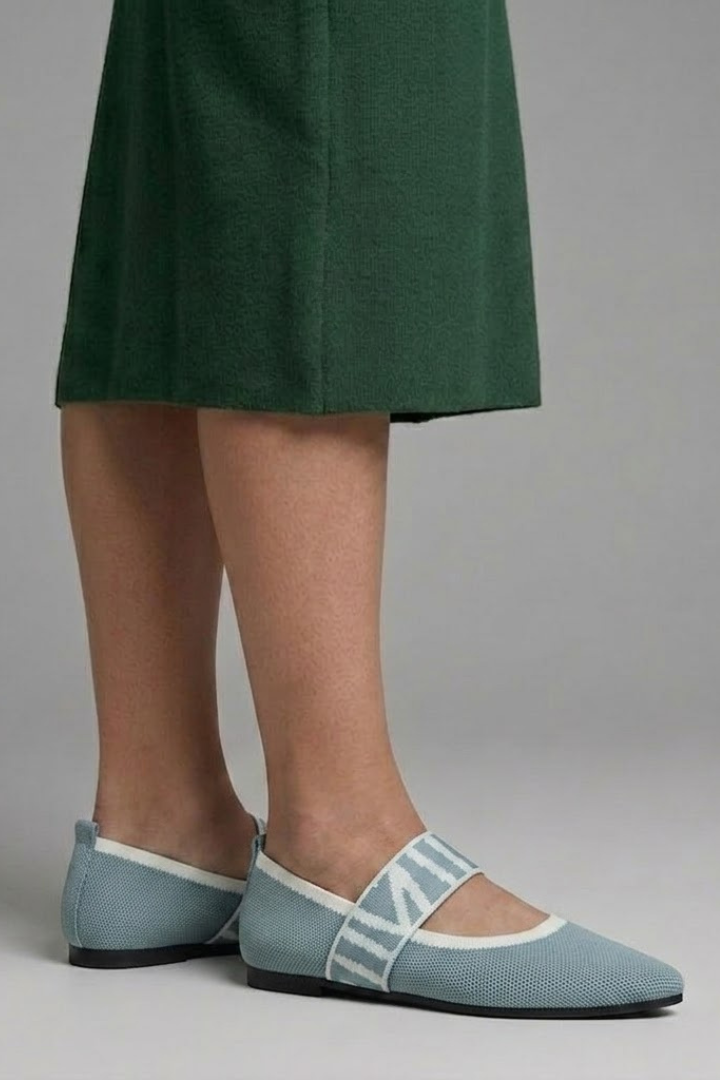 Women's Cozy Knit Texture Mary Jane Flat Shoes