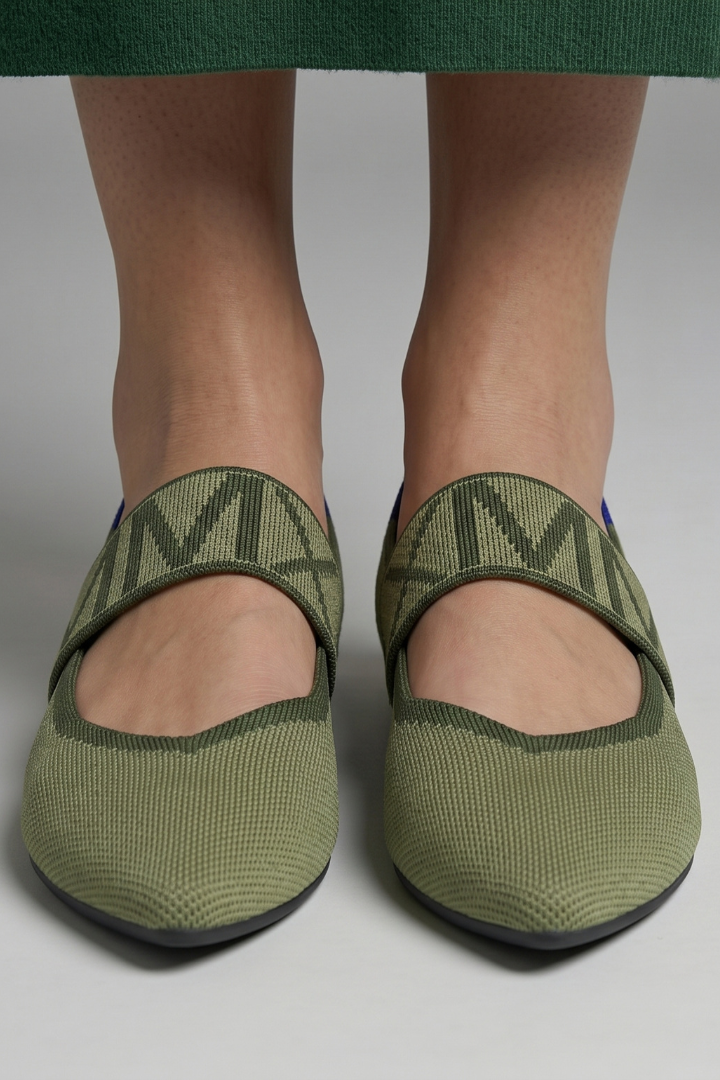 Women's Cozy Knit Texture Mary Jane Flat Shoes