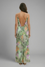 Women's Elegant Long Sleeve Detachable Scarf Maxi Dress